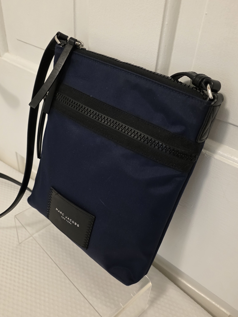 Marc Jacobs Navy North South Nylon Crossbody Bag, Sleek, Sylish